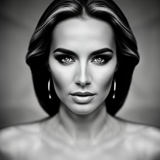 beautiful Woman, b&w portrait - AI Generated Artwork - NightCafe Creator