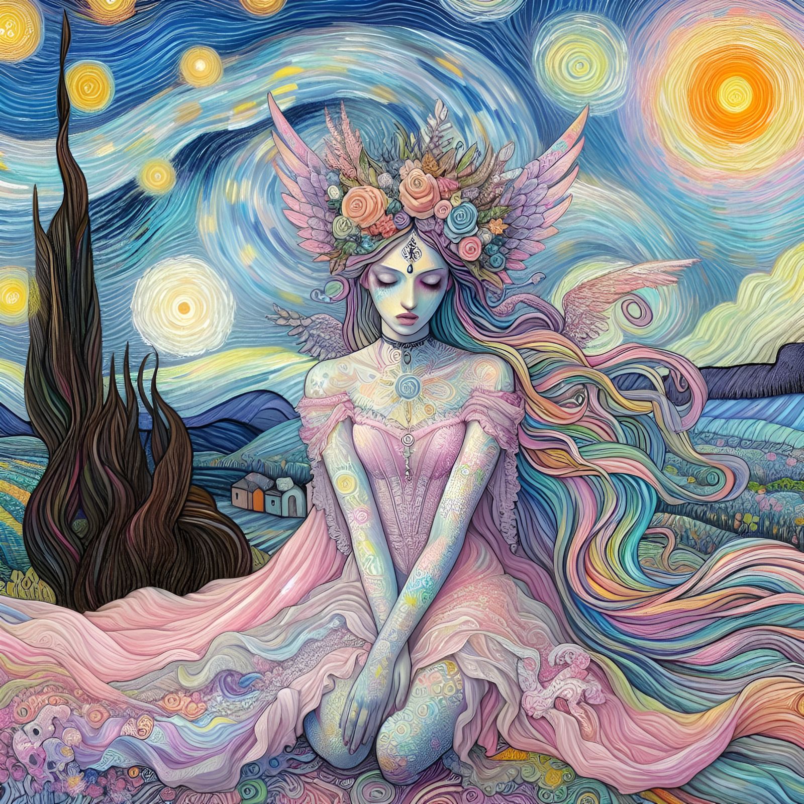 Pastel goth + Van Gogh 3