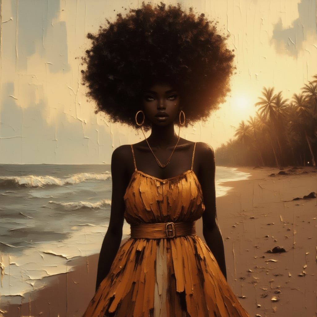 <lora:divineOil:1.0> <lora:Moonchild:1.0> <lora:AFRO BEAUTY:1.0> Afro beauty, Portrait of a strikingly elegantly glamorous beautiful blasian...