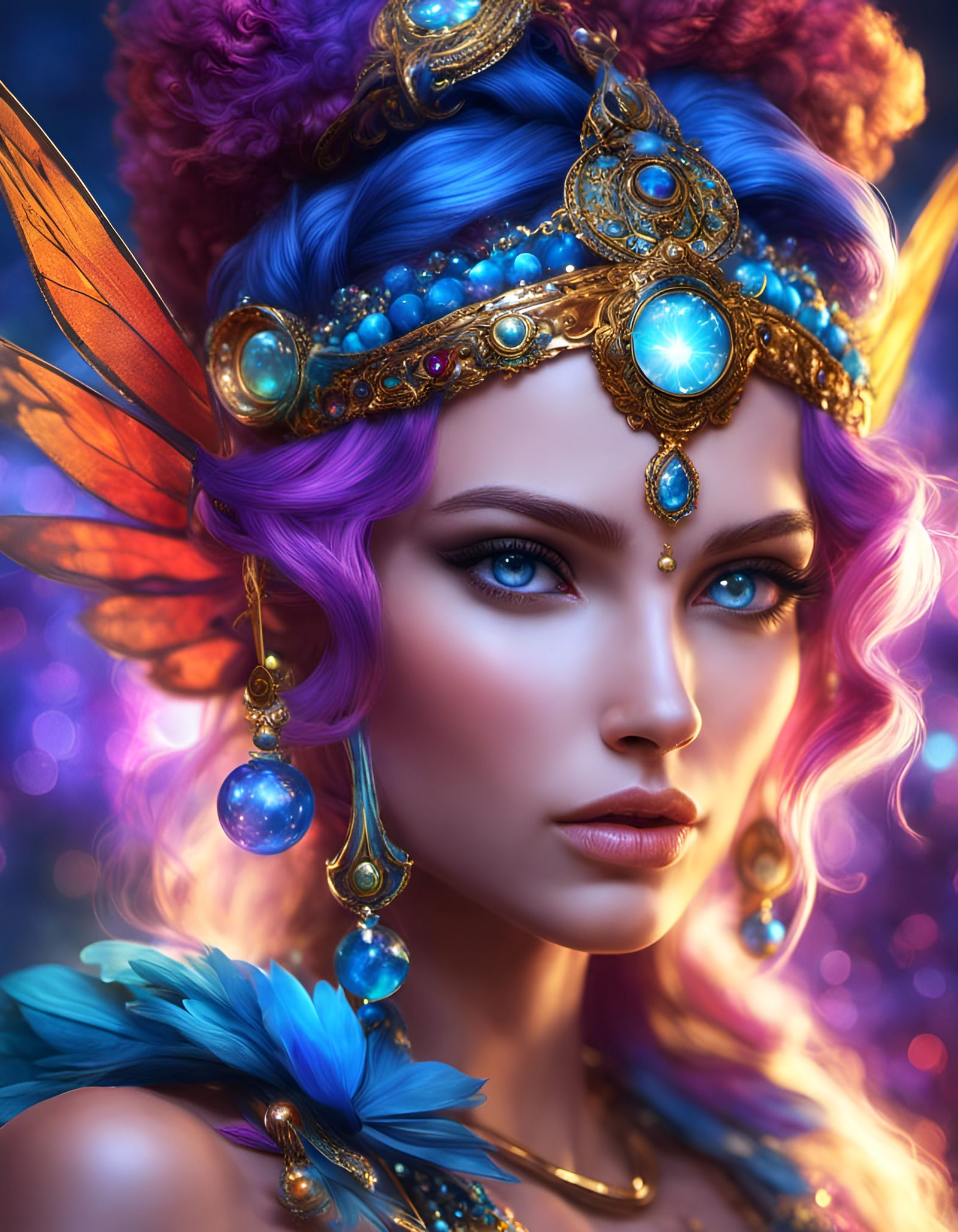 Bohemian Fairy Goddess Portrait in Detailed Matte Painting