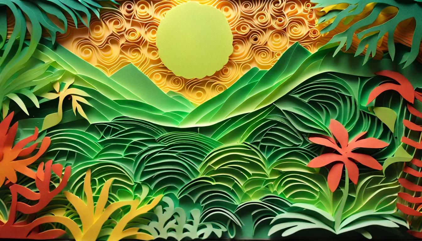 ¤PAPER CRAFT CUTE OUT¤

■Kirigami SUNRISE-RAINFOREST-JUNGLE ...
