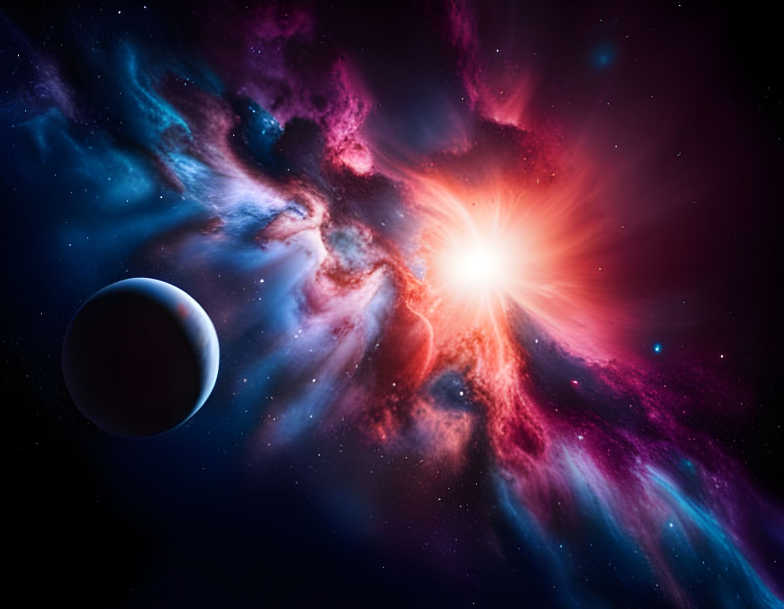 Nebula and Planet  by @Hororist