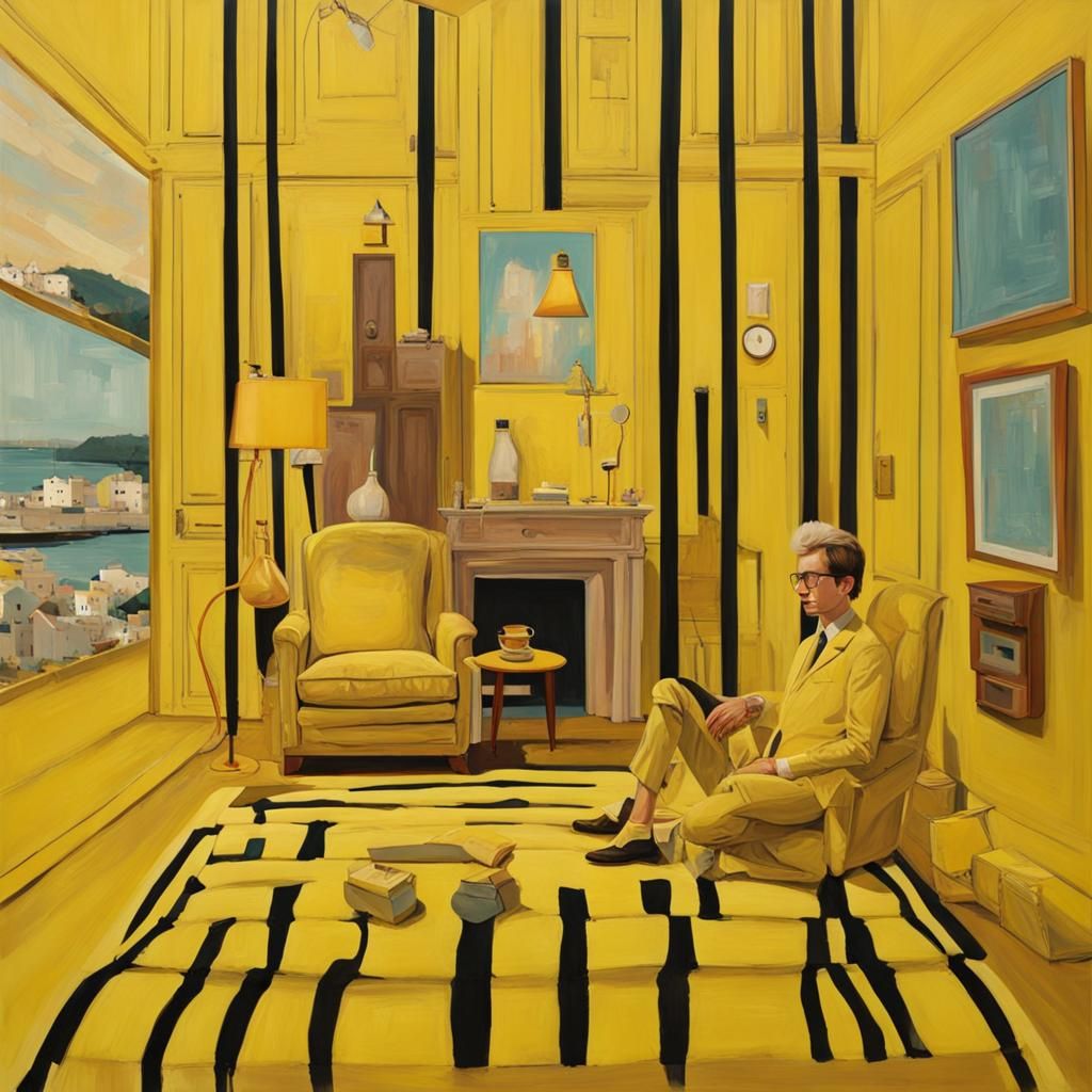 wes anderson bizzare in yellow