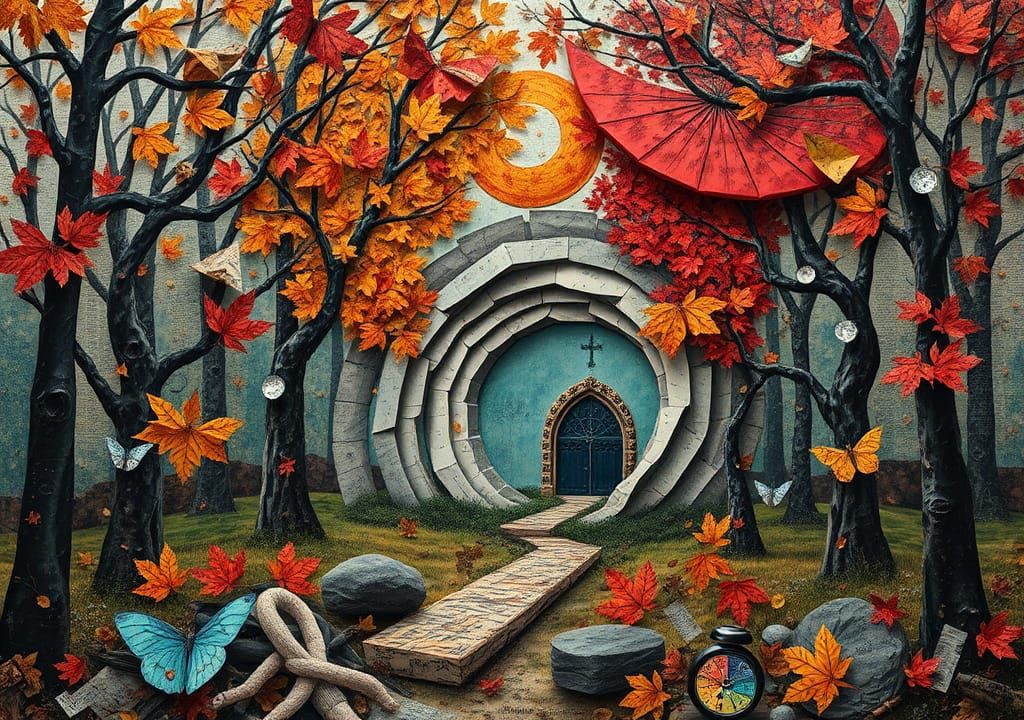 Fall Paper Collage Art