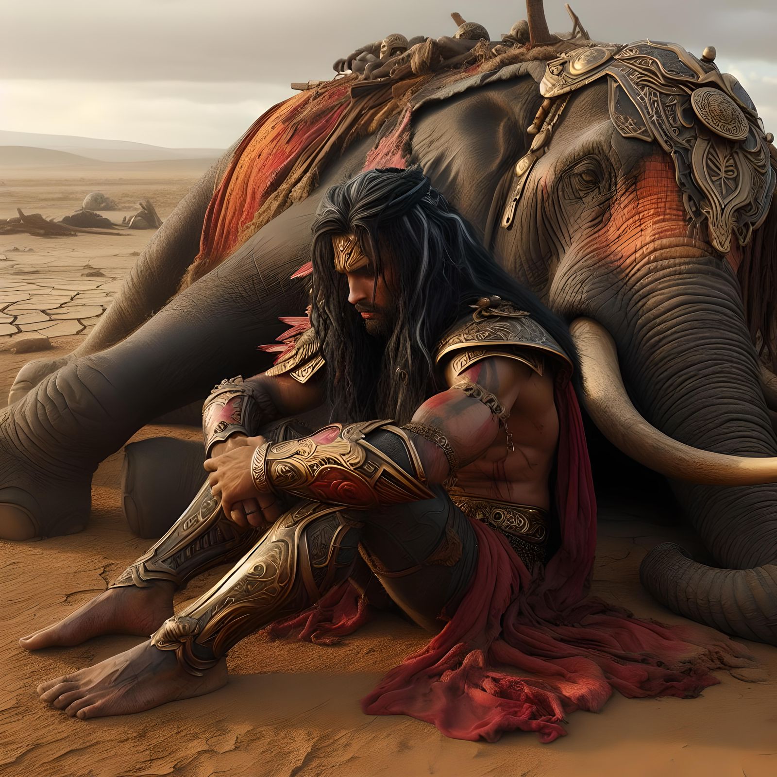 Harad warrior after the last battle of his young mumakil