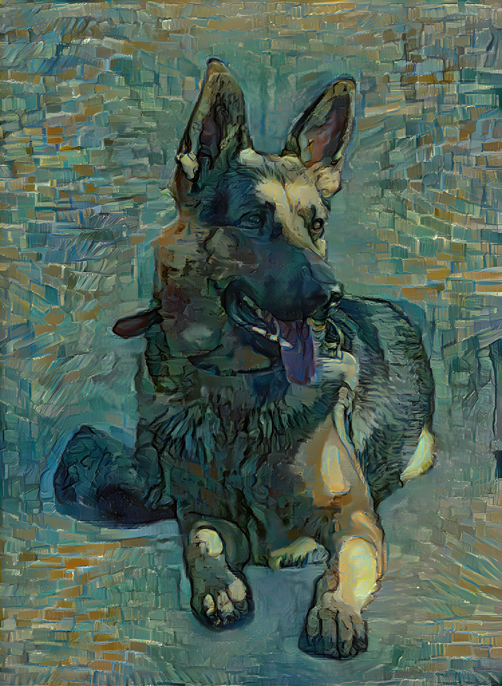 Dog in the style of van Gogh