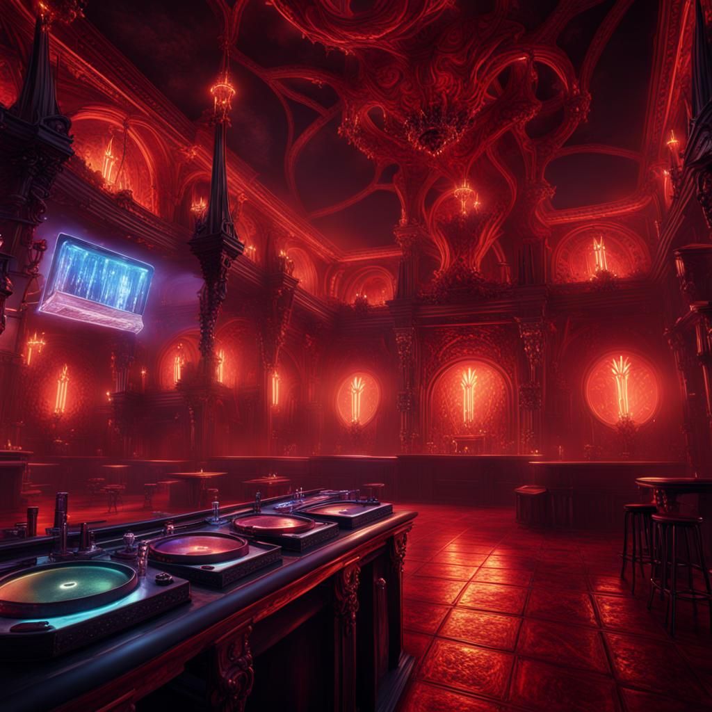Flyer for nightclub inside hell for demons