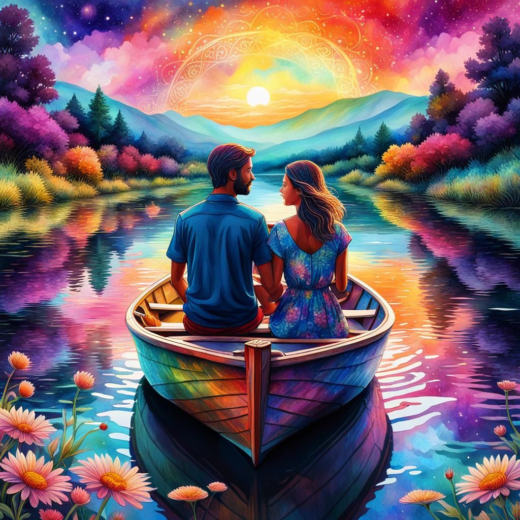 A couple on a boat.