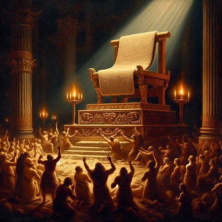 Votaries worshipping at the shrine of "BATH-O-MAT".  A Demon...