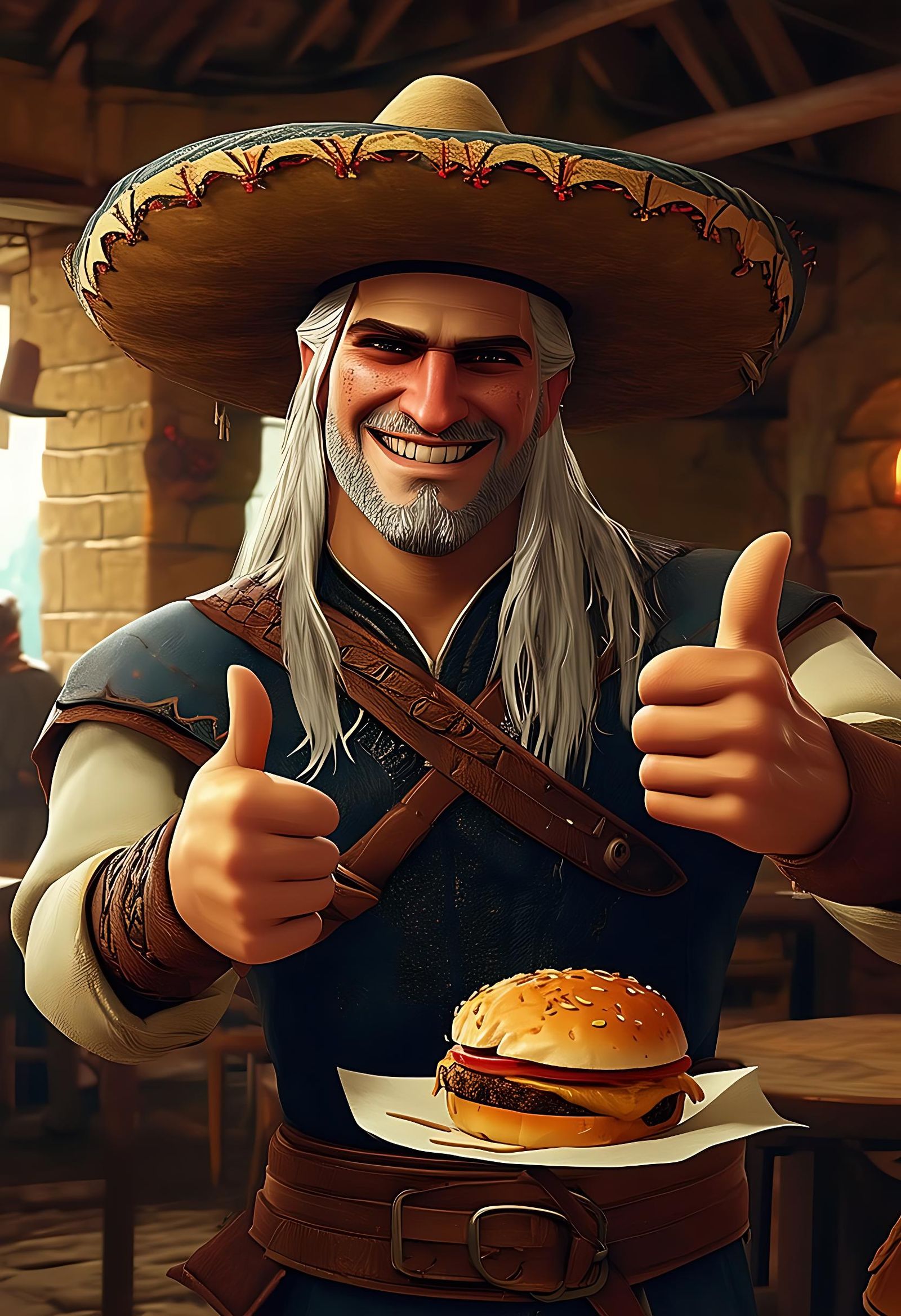 Geralt of Rivia smiling