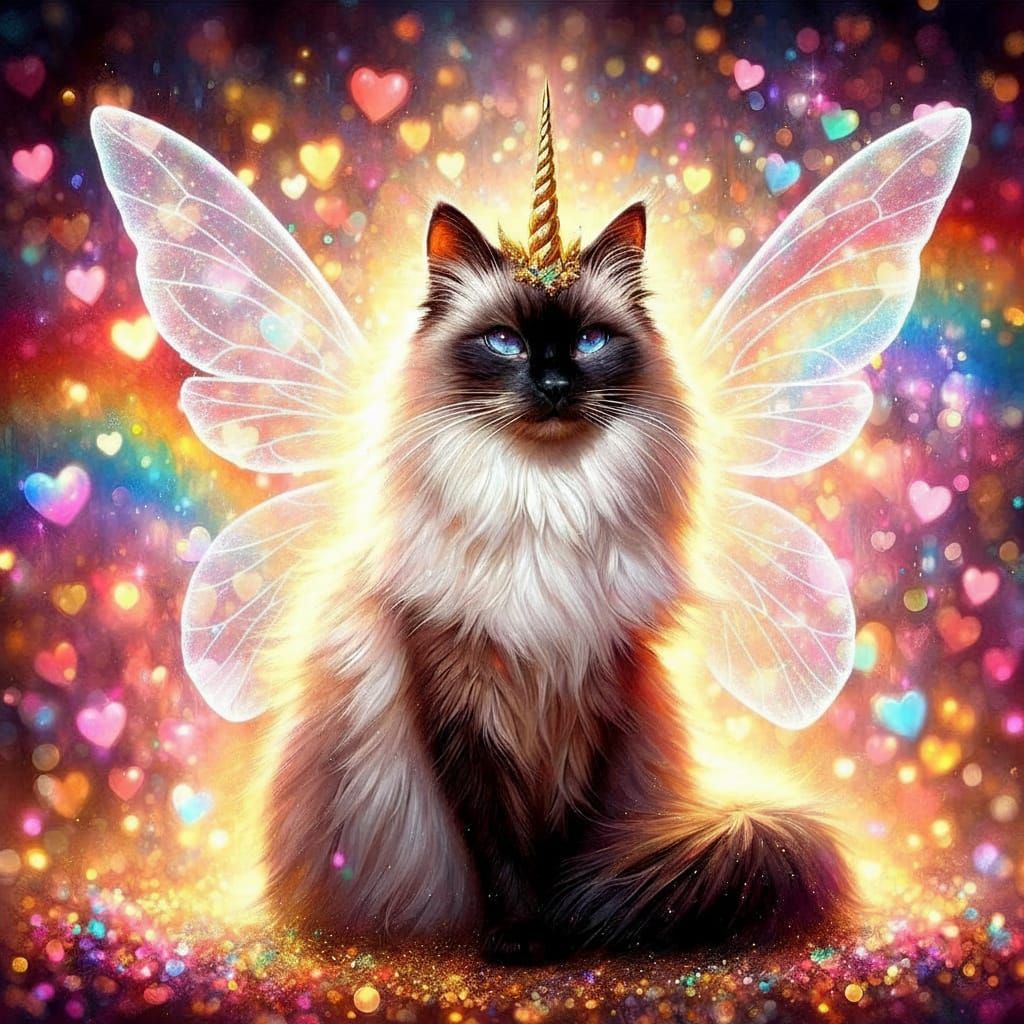 Siamese cat unicorn.