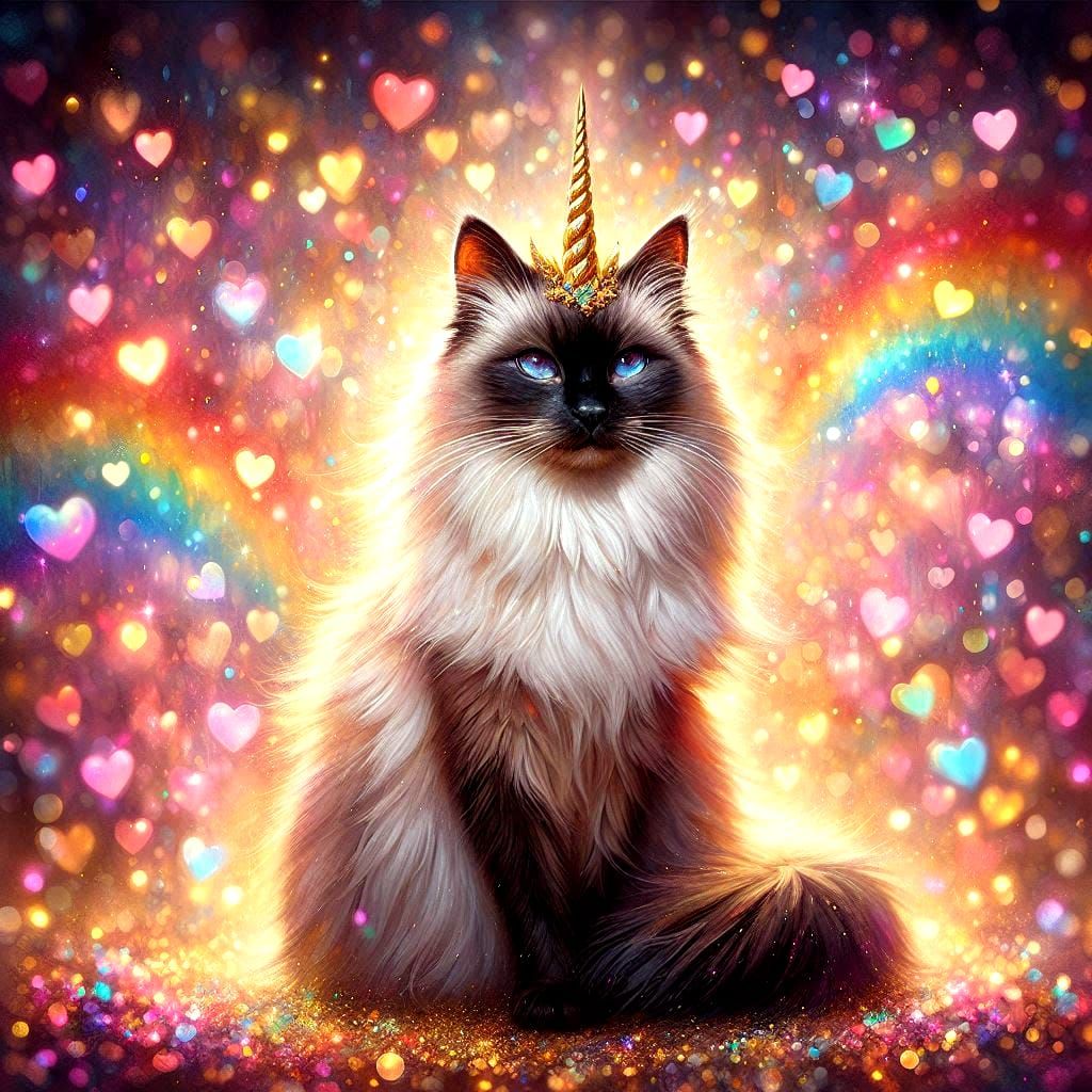 Siamese cat unicorn.