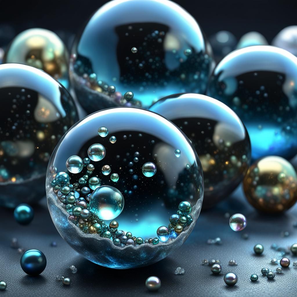 translucent and frozen cracked bubbles glass marbles diamond...