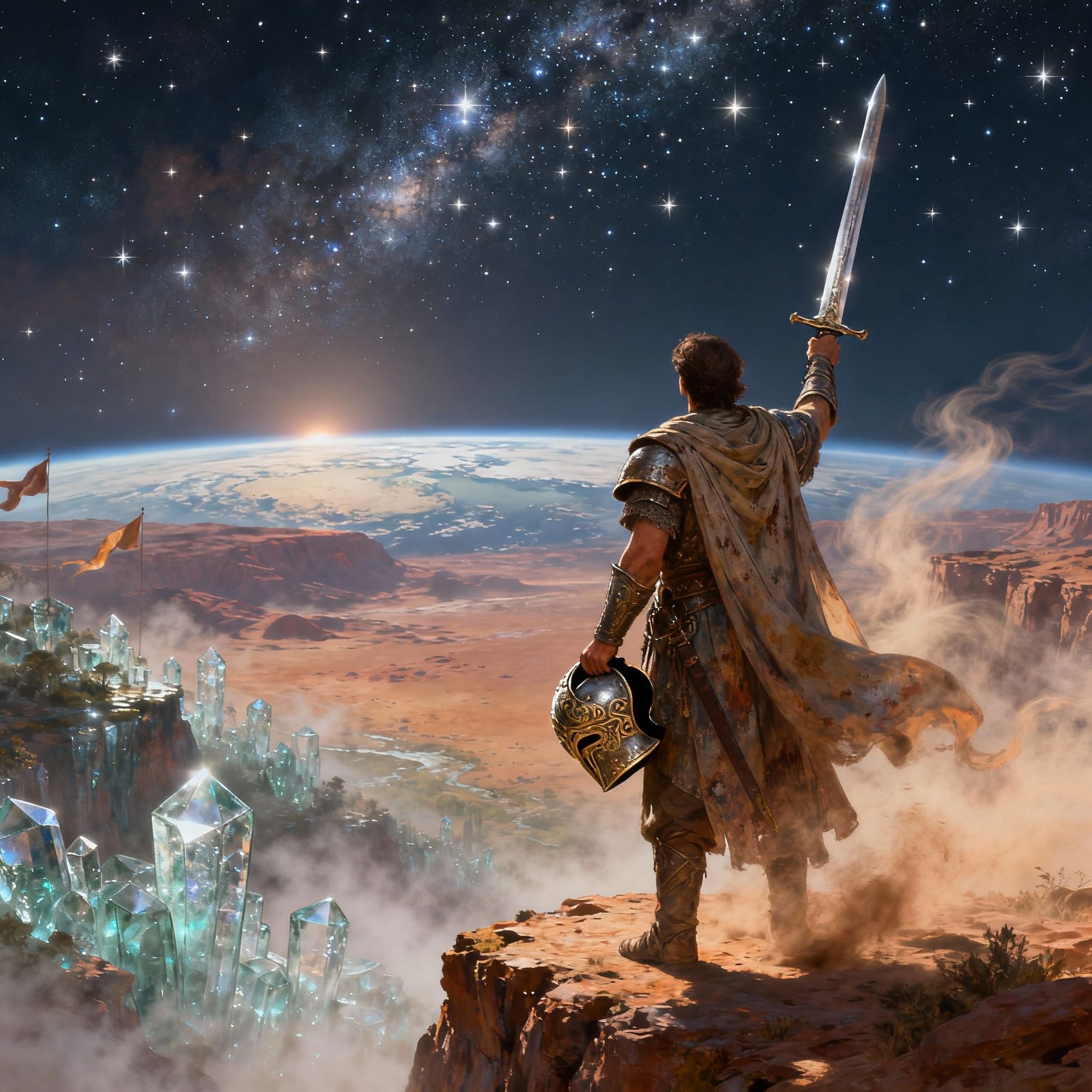 The Night of the Last Jeddak

On the cliffs above the Valley of Glass, beneath a sky crowded with a thousand stars, stands the last Jeddak o...