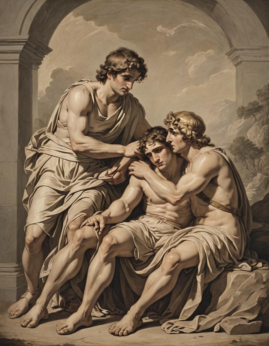 Achilles grieving Patroclus - 2