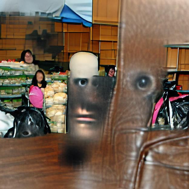 Horrifying face obscured into the background hiding and star...