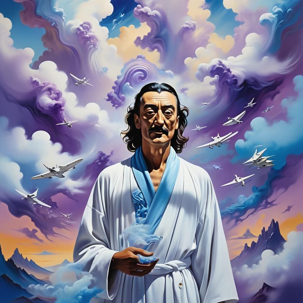 Surreal Dreamscape: Designer in a Dali-Inspired Landscape