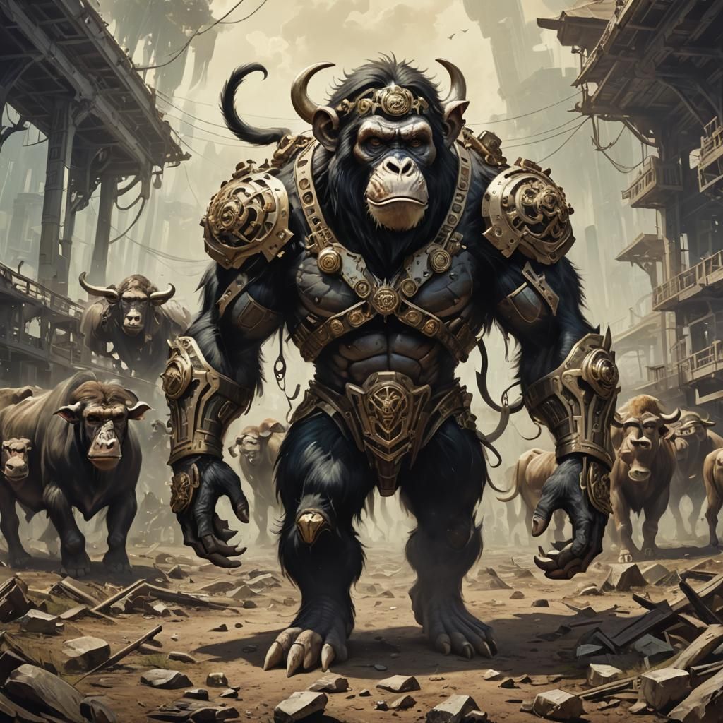 Monkey cow titan