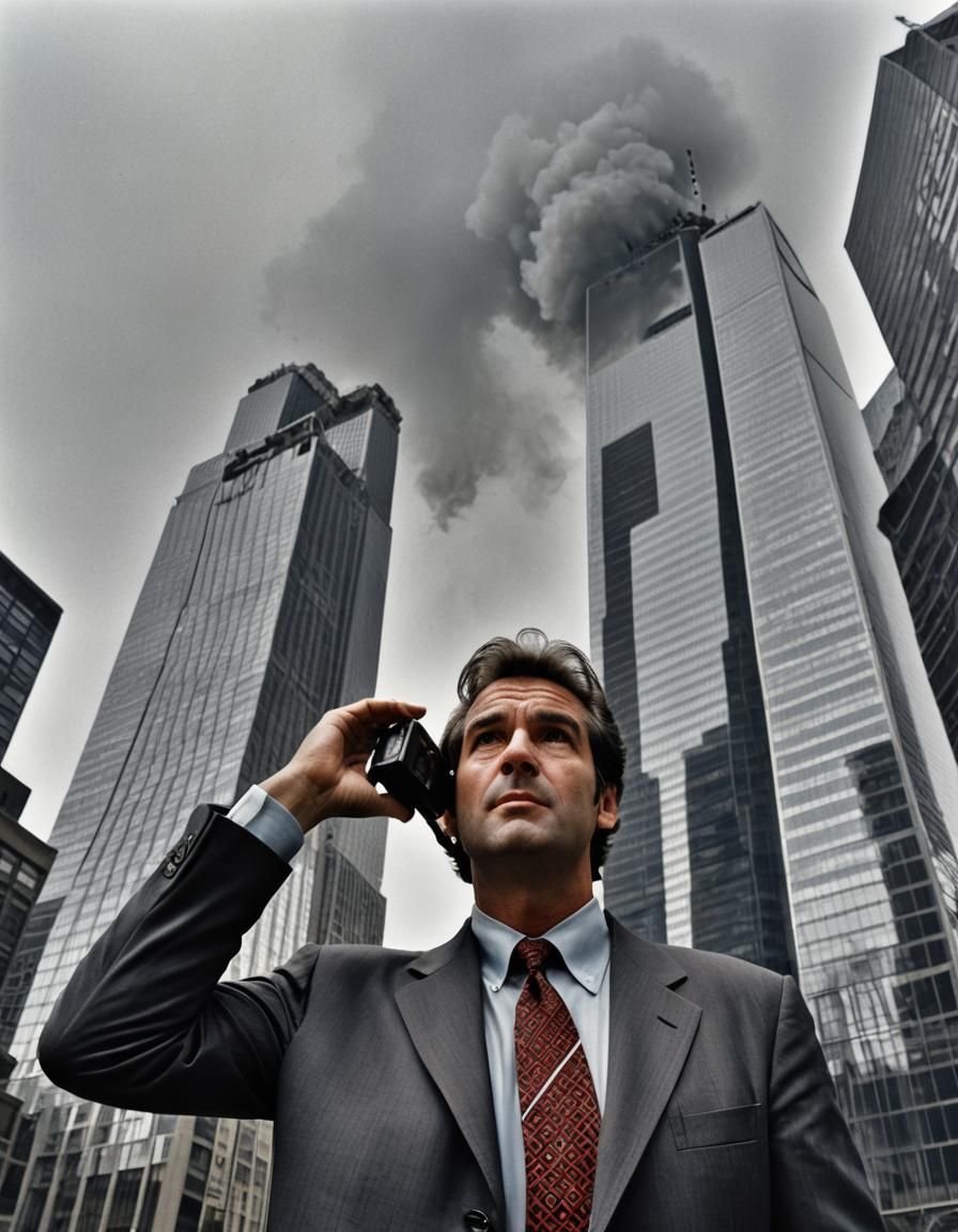 1983 new York city a 1984 looking businessman seen from a very low ...