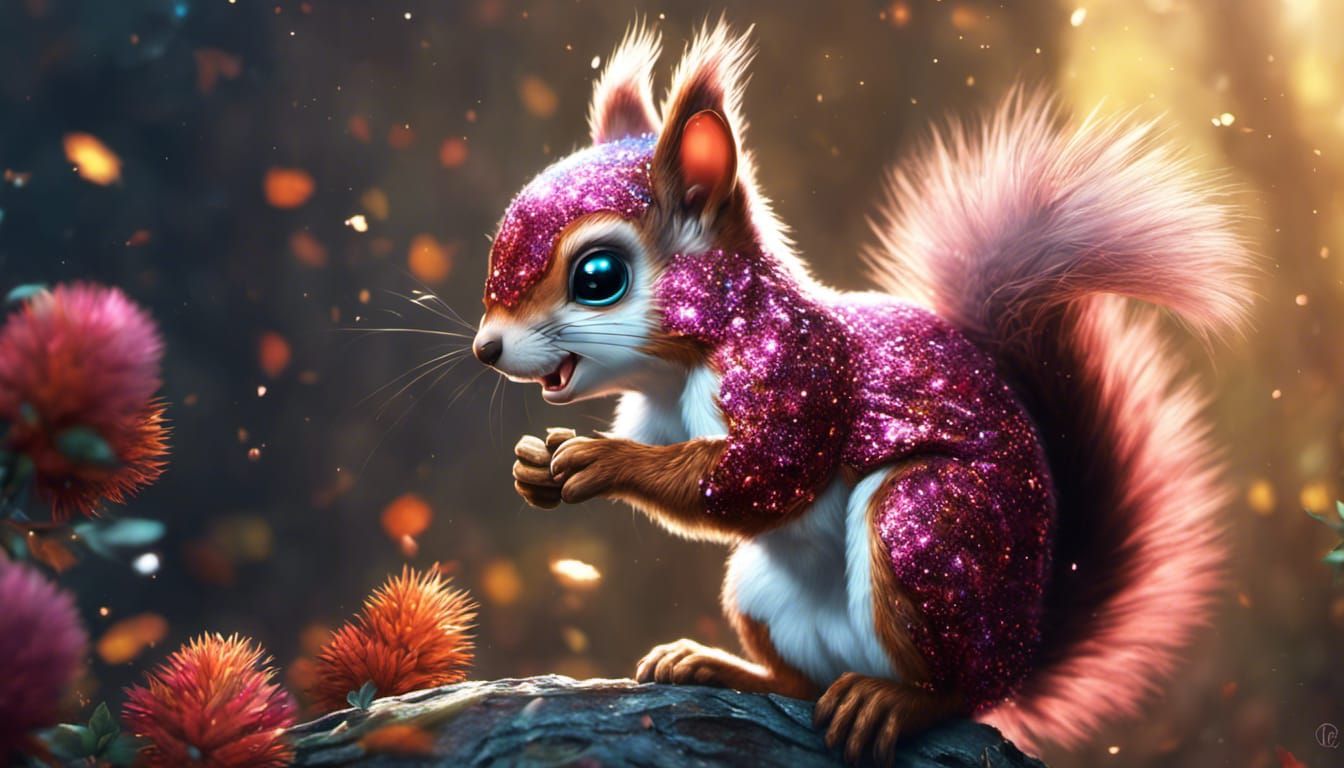 Glitter Squirrel - AI Generated Artwork - NightCafe Creator