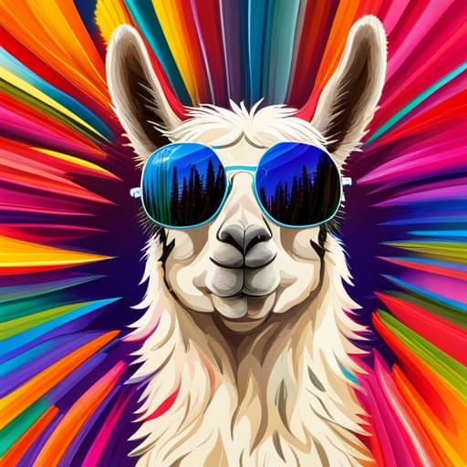 Rainbow Llama  by @Helaman