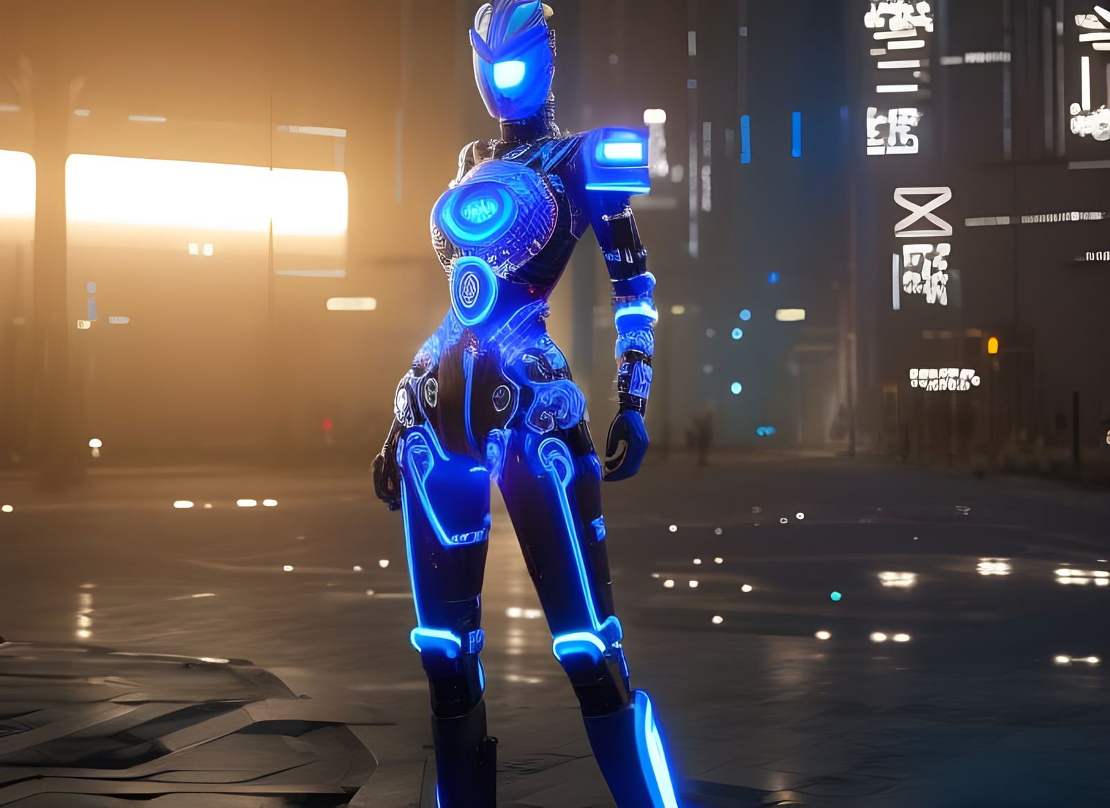 In cyberspace. Street punk in Night City.