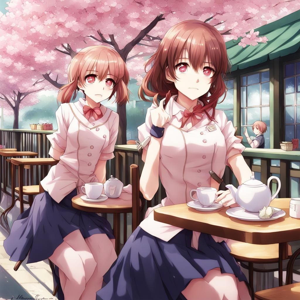 cherry blossom cafe AI Generated Artwork NightCafe Creator