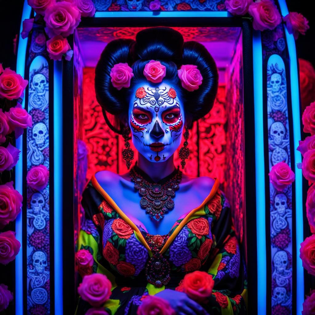Sugarskull Geisha AI Generated Artwork NightCafe Creator