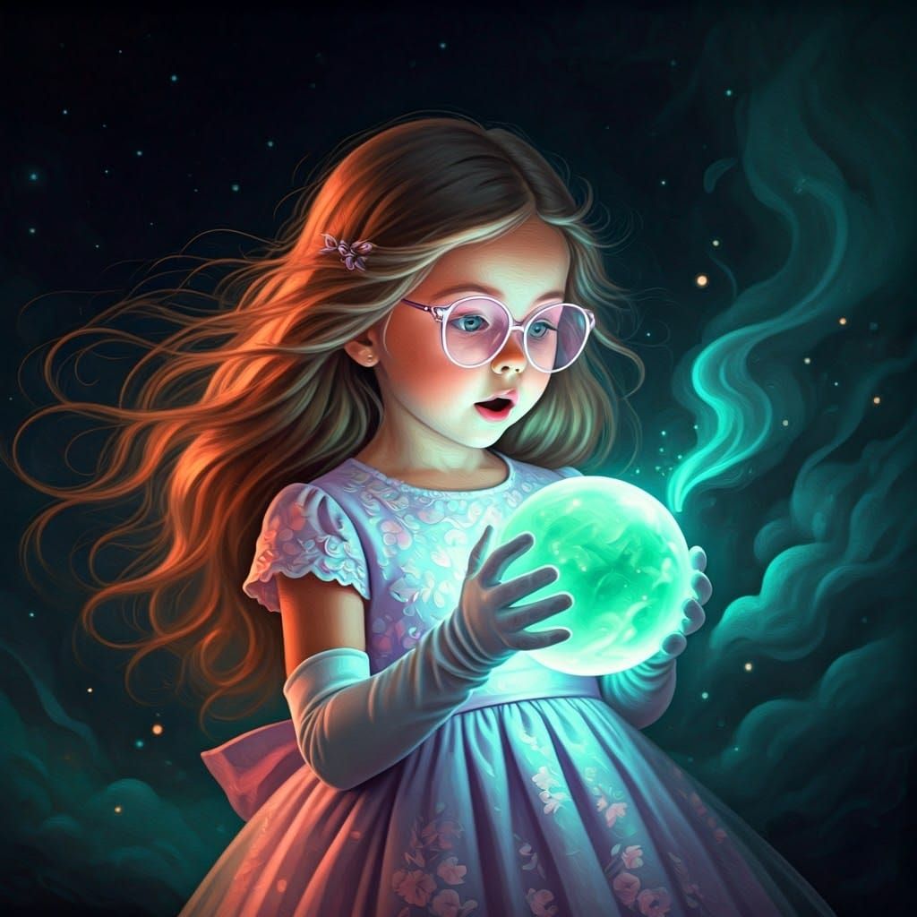 Orbs ; surprised little girl she doesn't know what she sees