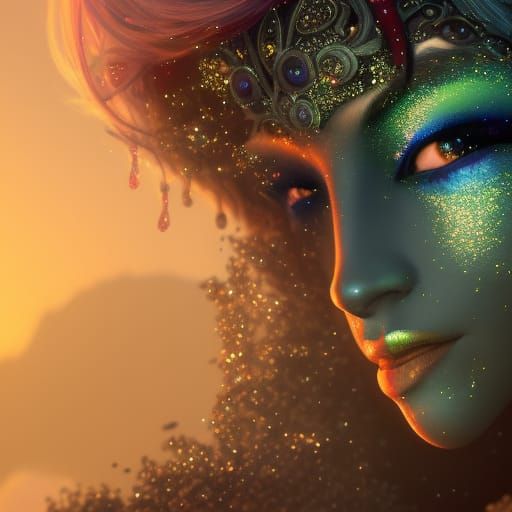glitter face