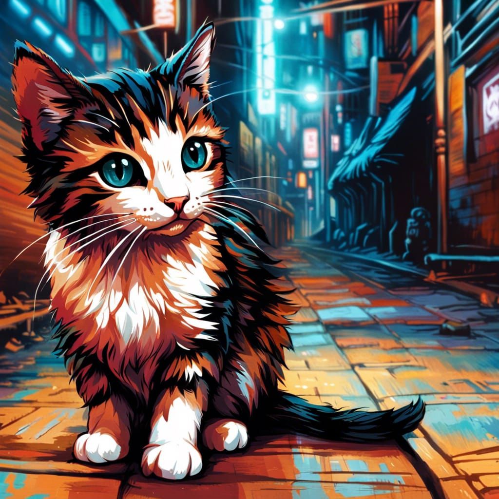 Street cat  by @Night0wl