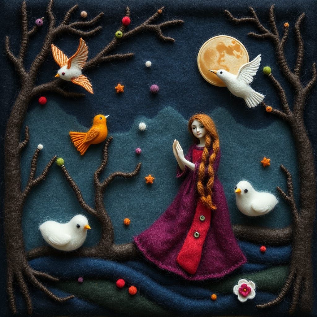 Midnight Felted Forest   by @KB