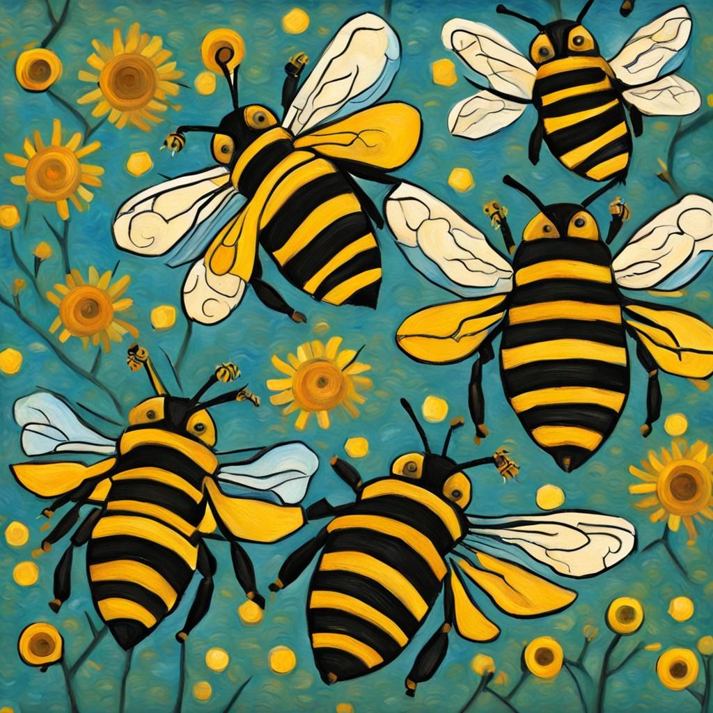 Bees by Van Gogh - AI Generated Artwork - NightCafe Creator