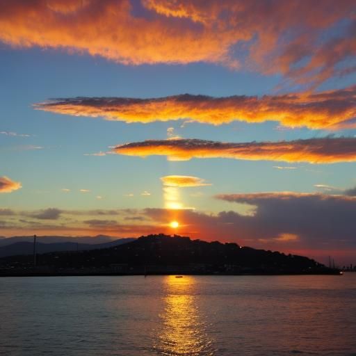 Sunset over the bay