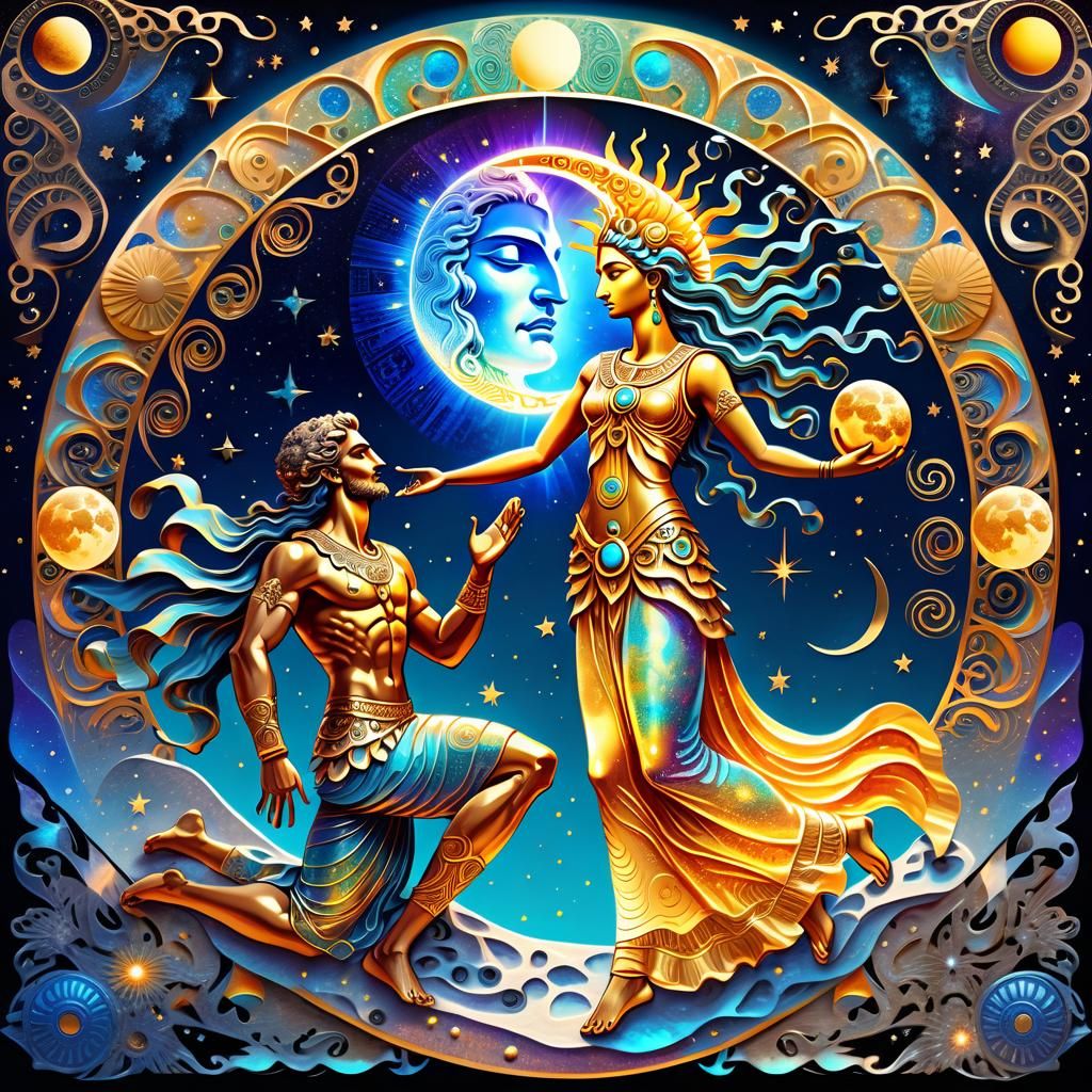 Sun giving light to the Moon