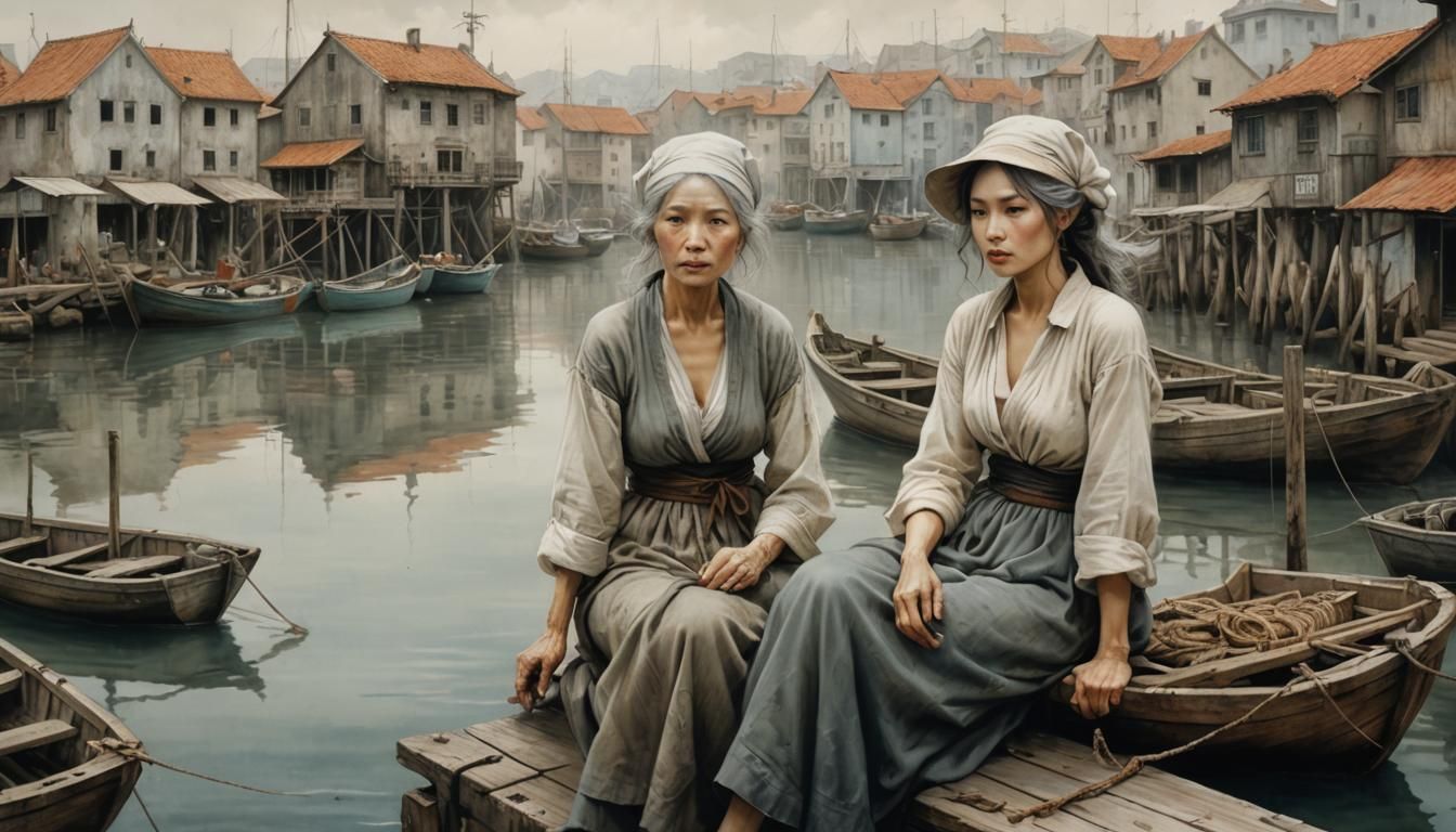 Motherhood is also waiting with your daughter for the return of her fisherman husband after bad weather on sea.  by @Joris