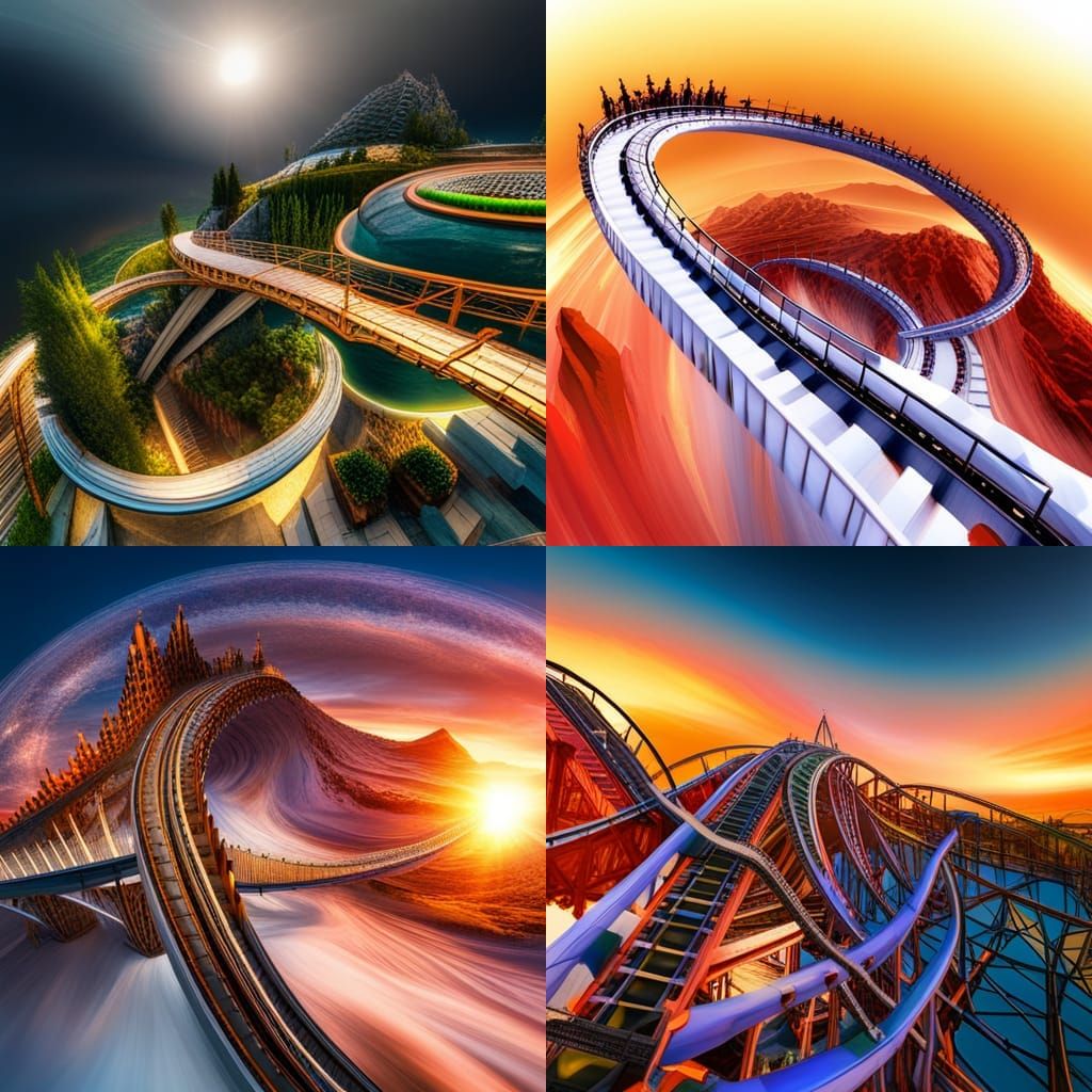 exhilarating roller coaster themepark in the universe of beautiful