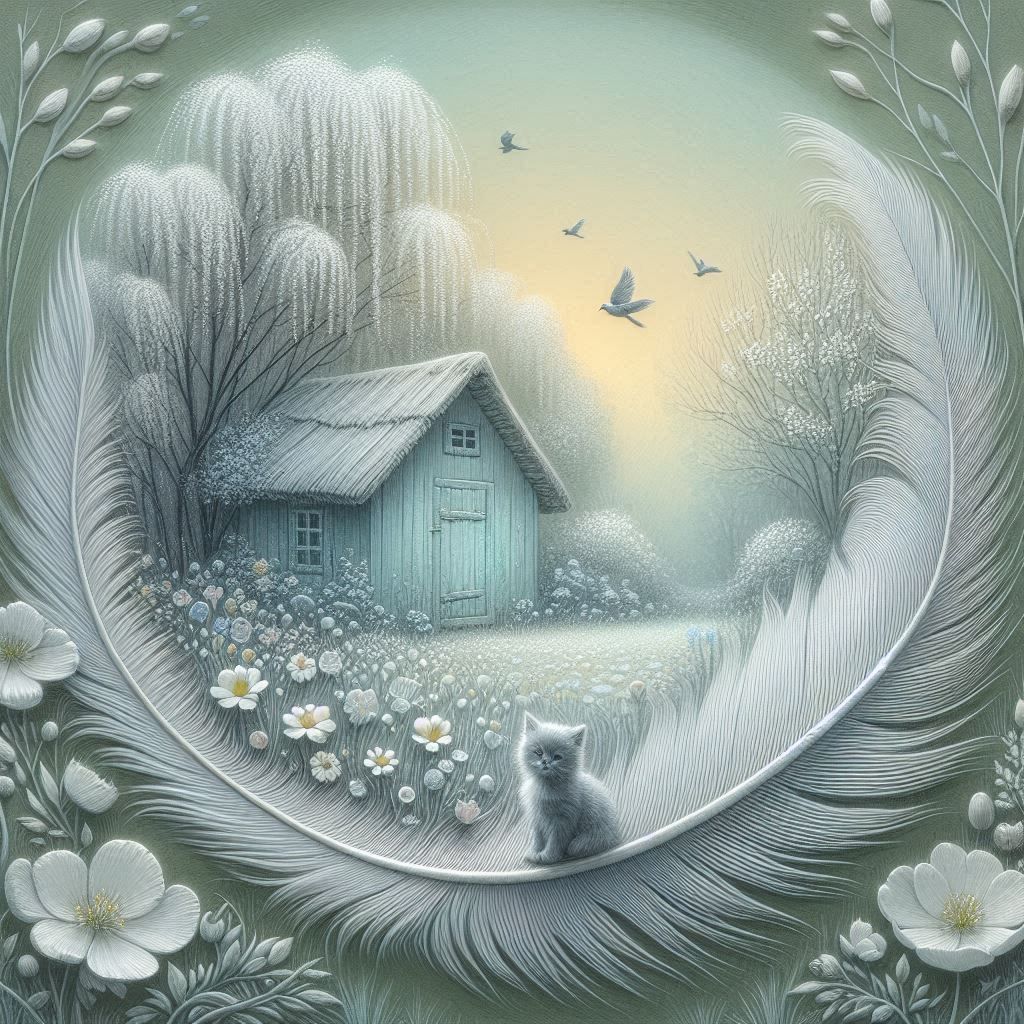 Wabi-Sabi Kitten on a Feather #4