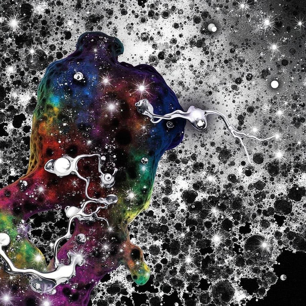 large spectrum-tinted dark region insinuating itself into everything in its path 
(it does avoid Suns, rifts in spacetime and such)