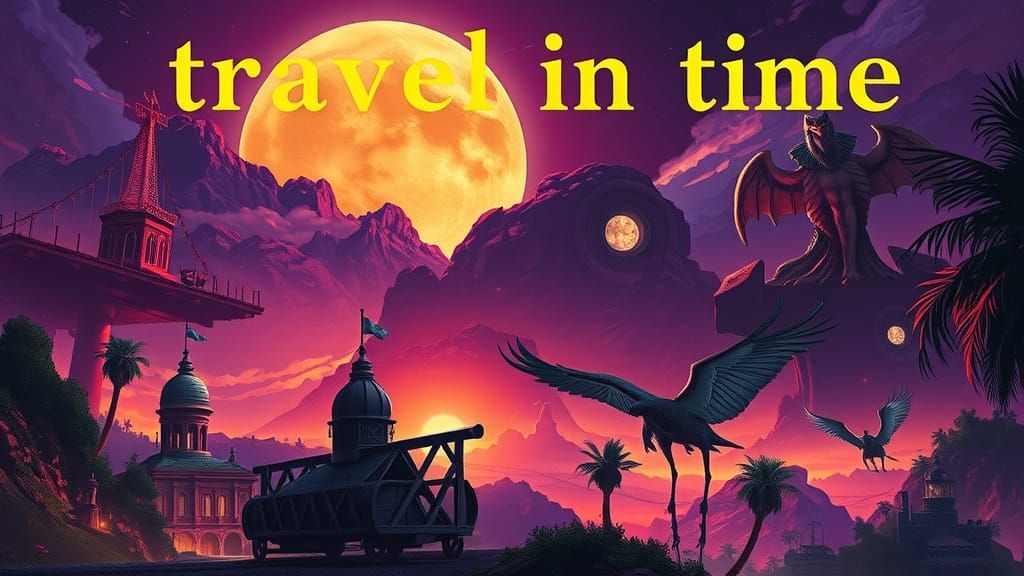 Vintage Travel Posters with the words "travel in time"
