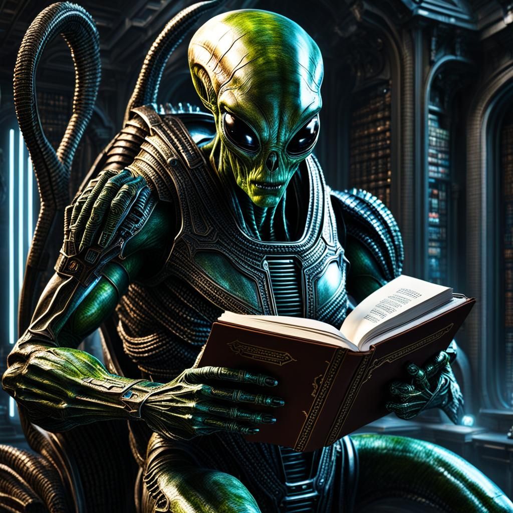 Aliens Book of Code - AI Generated Artwork - NightCafe Creator