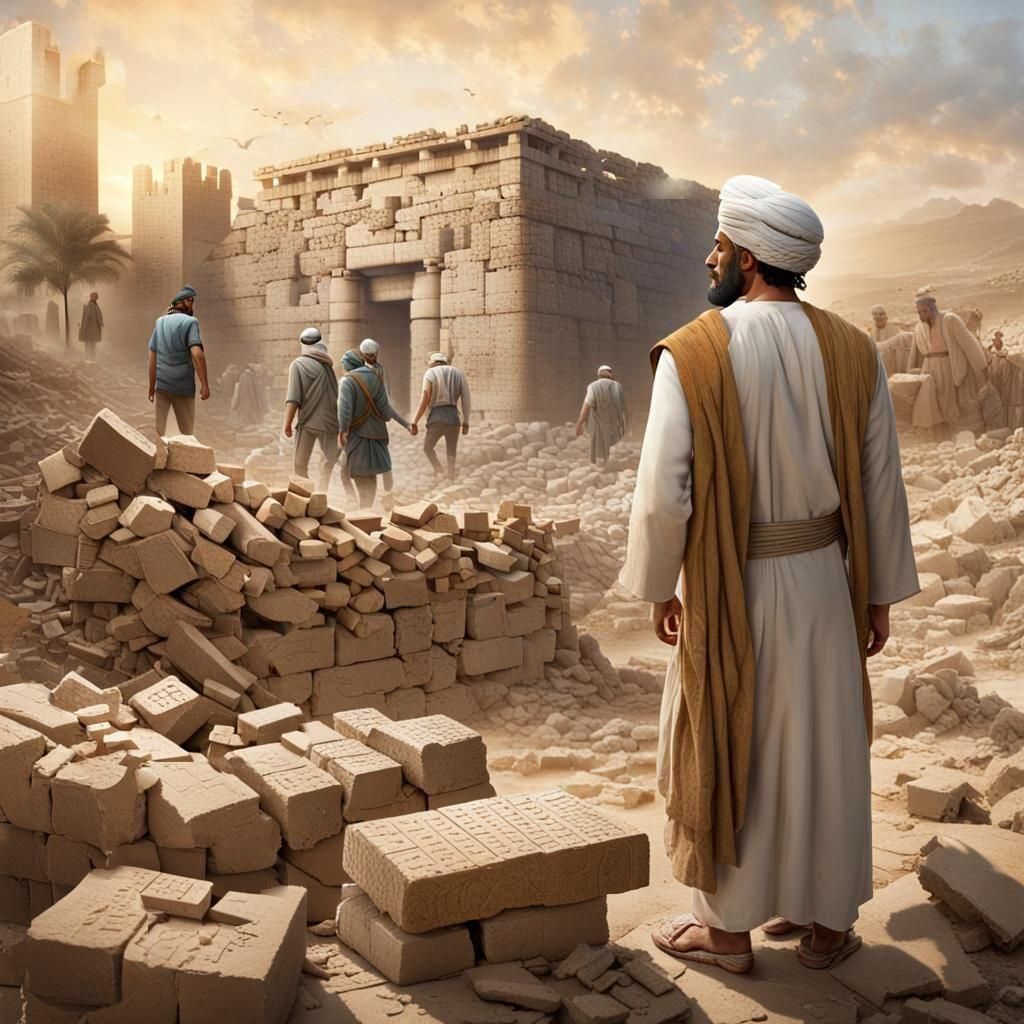 Ezra Supervising the Rebuilding of the Temple