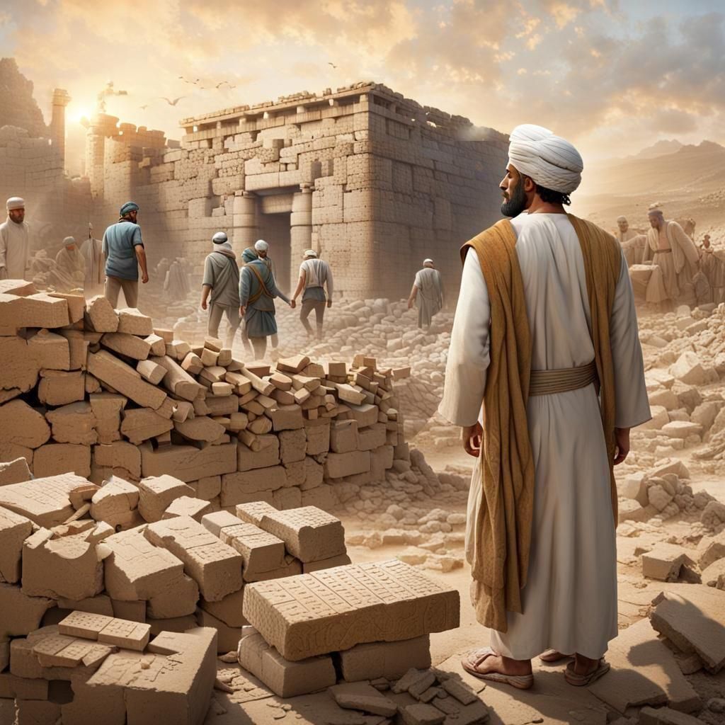 Ezra Supervising the Rebuilding of the Temple HD