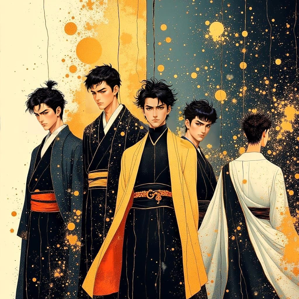 Masculine Men in Hanfu, Jojo's Bizarre Adventure Style