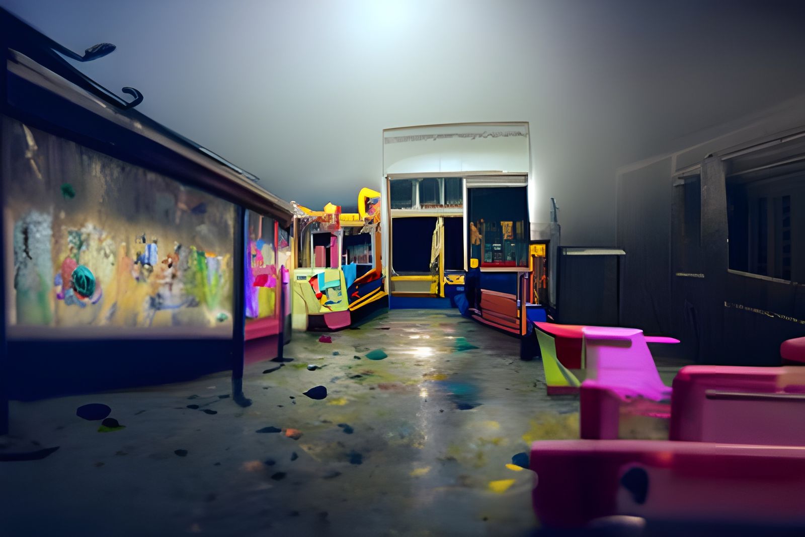 inside a long abandoned children's museum after hours liminal space