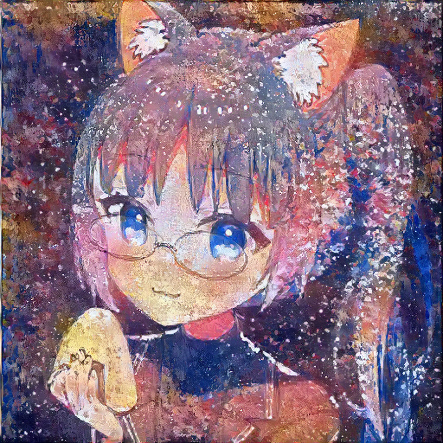 Catgirl eating onigiri