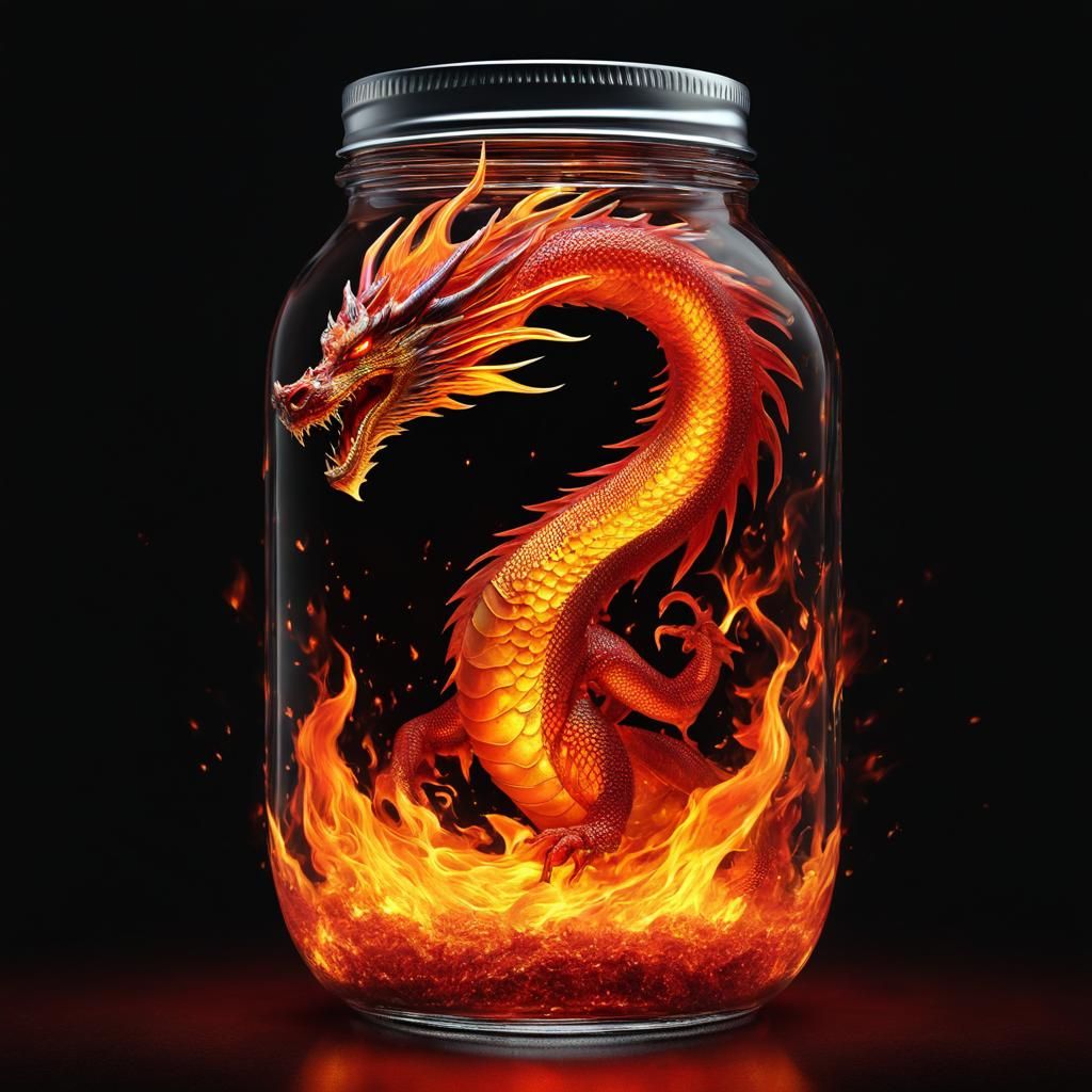 Trapped Fire Dragon  by @Nita