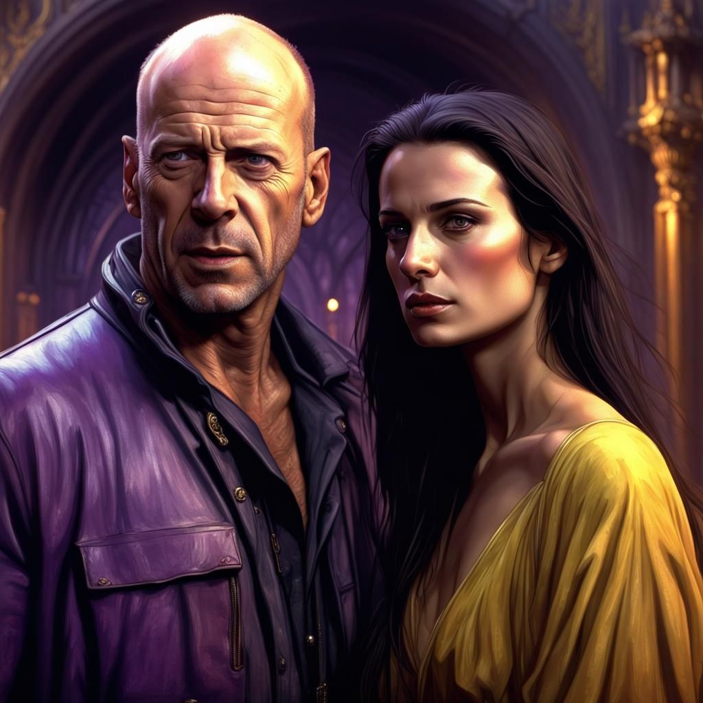  Bruce Willis and  Demi Moore