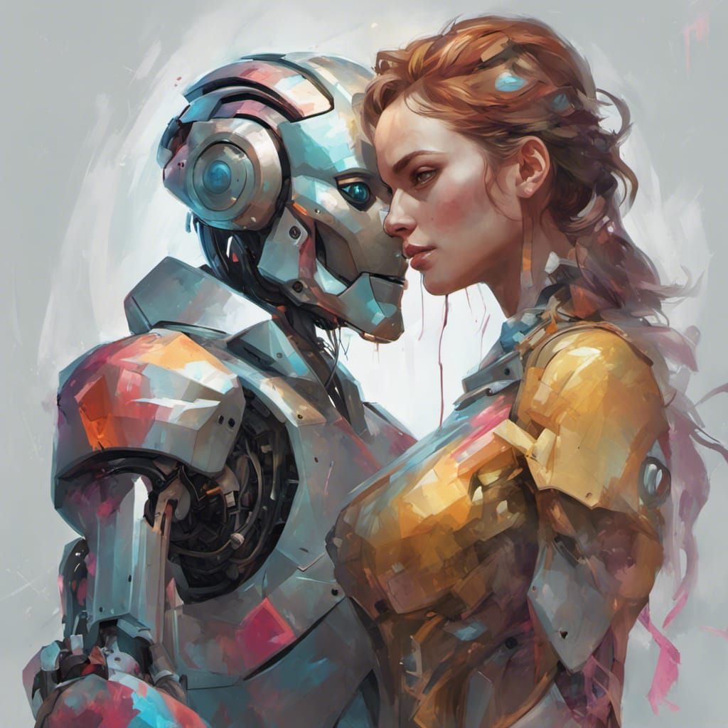 Robot and human are best friends.