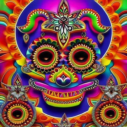 Fancy Zentangled Skull